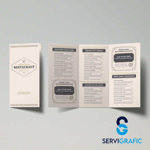 Tríptico 30x13cm (A3 Plegado)